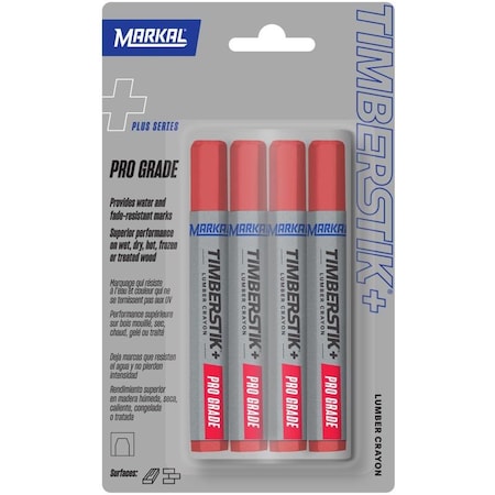 LA-CO LUMBER CRAYON RED 8 in., 4PK 80442